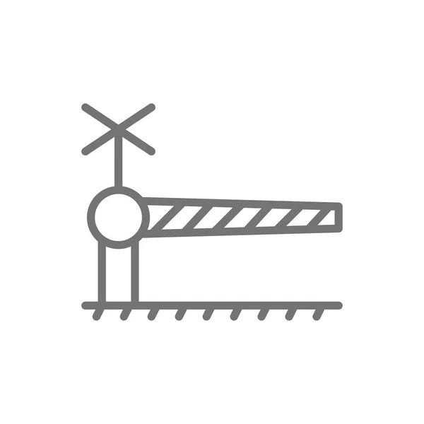 Bahnübergang mit Schranke, Sicherheitsschleusensymbol. — Stockvektor