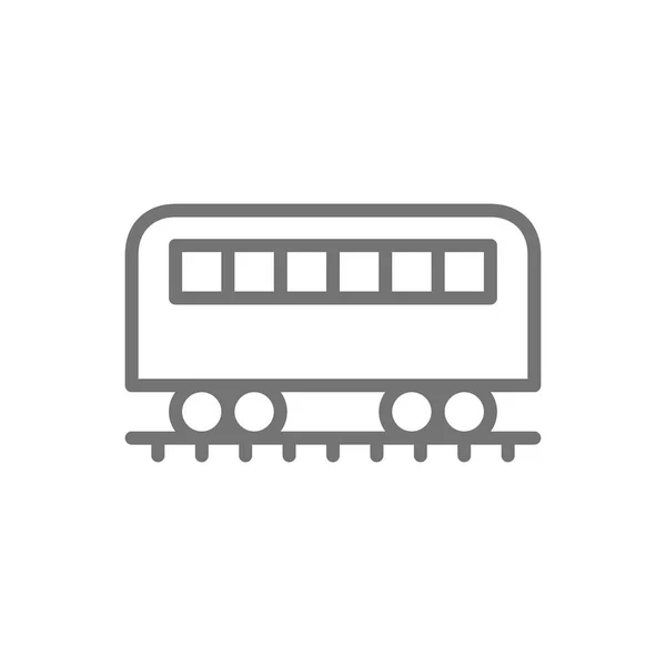 Reisebus auf Schienen, Eisenbahnwaggon, U-Bahn-Symbol. — Stockvektor