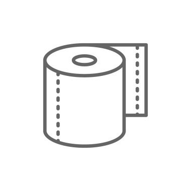 Rulo tuvalet kağıdı, peçeteler çizgi simgesi.