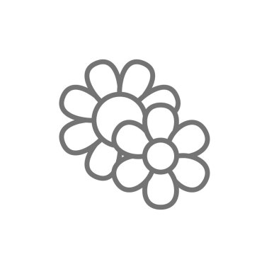 Alan çiçekler çizgi simgesi. Beyaz arka planda yalıtılmış