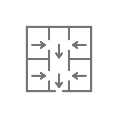 Tahliye planı, acil tahliye işareti hattı simgesi.