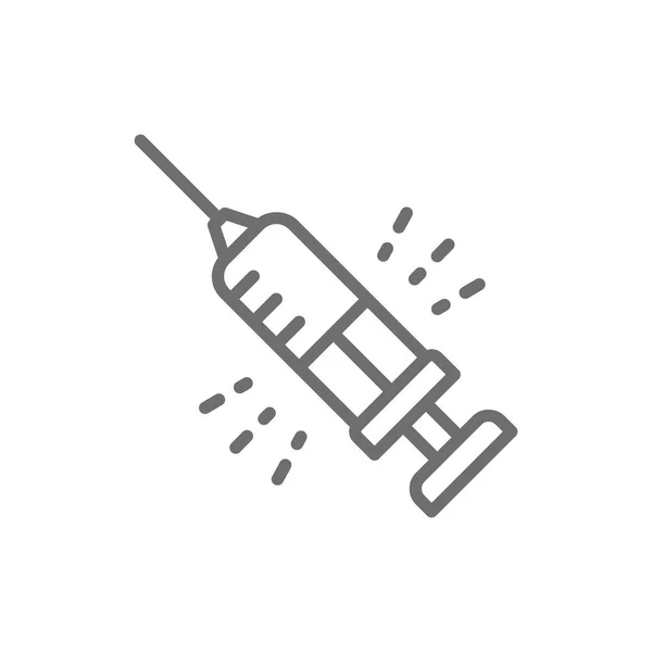 Insulinspritze, medizinisches Nadelöhr-Symbol. isoliert auf weißem Hintergrund — Stockvektor