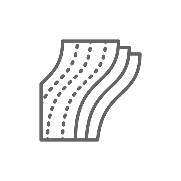 Carta igienica a tre strati, icona della linea del tovagliolo. Isolato su sfondo bianco — Vettoriale Stock