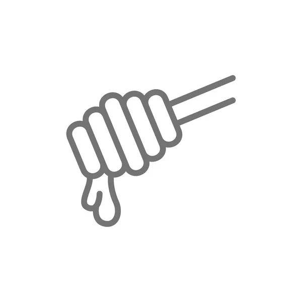 Löffel für Honig, dipper line icon. isoliert auf weißem Hintergrund — Stockvektor