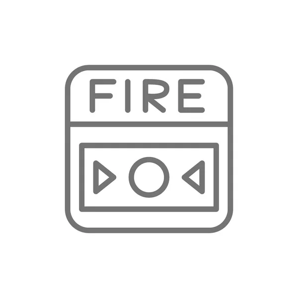 Sistema de alarma de incendios, icono de línea de botón. Aislado sobre fondo blanco — Archivo Imágenes Vectoriales