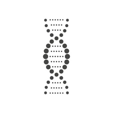 Beyaz arka planda vektör siyah DNA Helix sembolü.