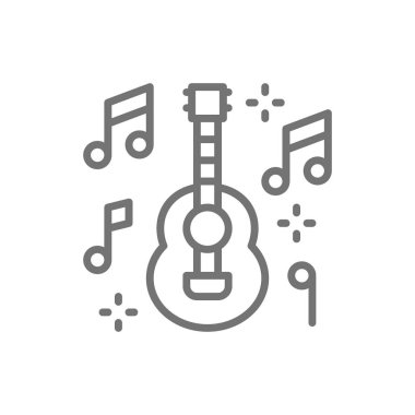 Meksikalı gitar, müzik, mariachi satırı simgesi.