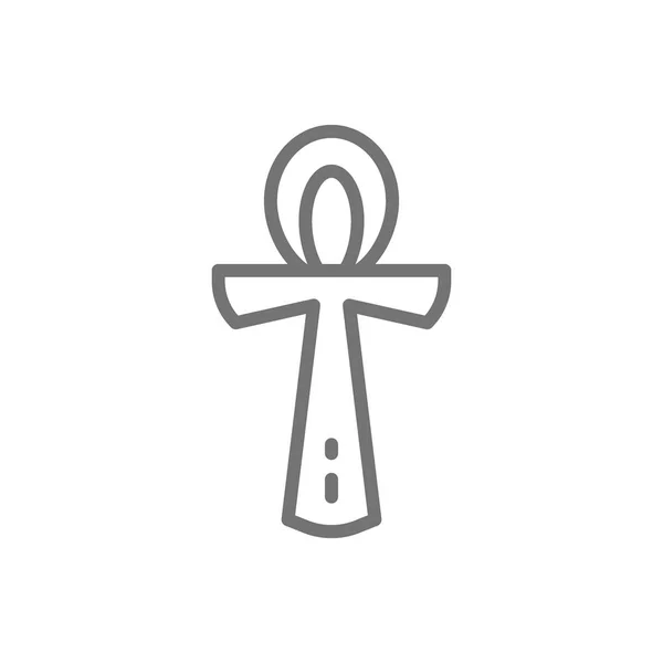 Ankh egipska, ikona linii symboli religijnych. — Wektor stockowy