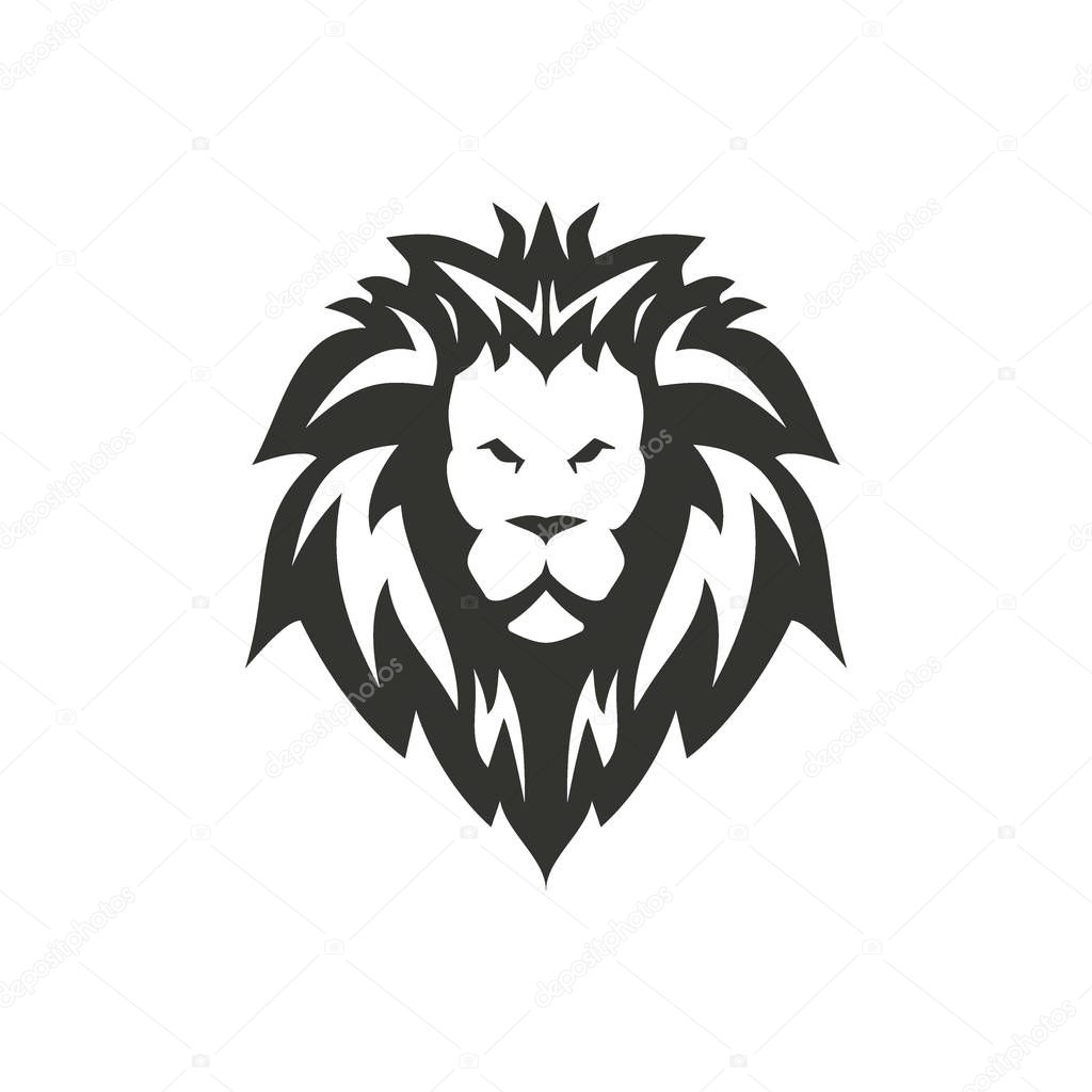 Vector black lion icon design
