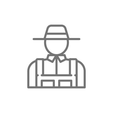 Çiftçi, tarım, Bahçe hattı simgesi.