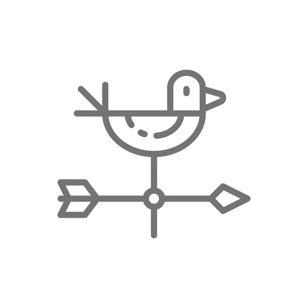 Gallo veleta del tiempo, icono de la línea weathercock . — Vector de stock