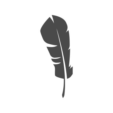 Beyaz arka planda izole vektör tüy sembolü.