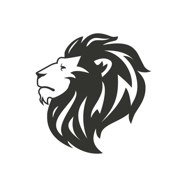 Schwarze Löwensilhouette isoliert auf weißem Hintergrund. — Stockvektor