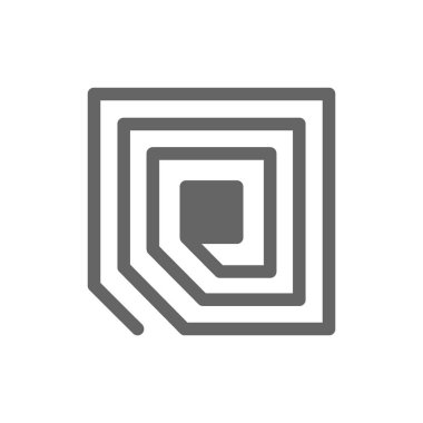 RFID etiket çip hattı simgesi.