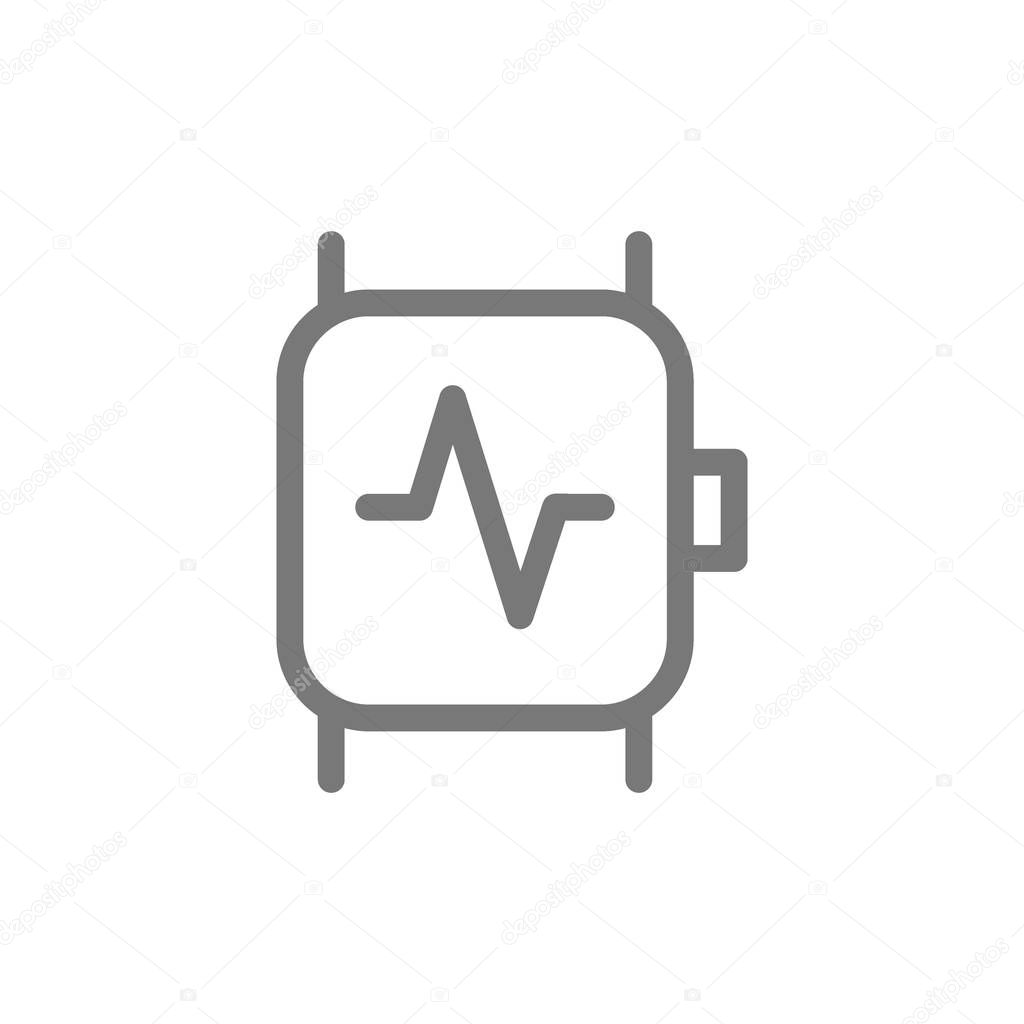 Fitness and smart watch line icon.
