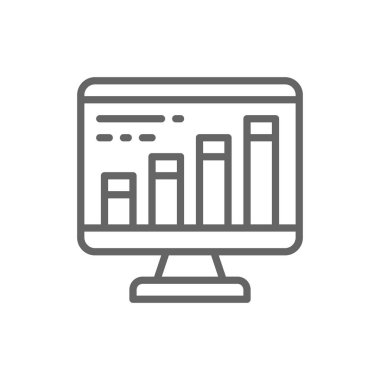 Bilgisayar tarayıcısında bilgi grafiği, arama motoru optimizasyonu satırı simgesi.