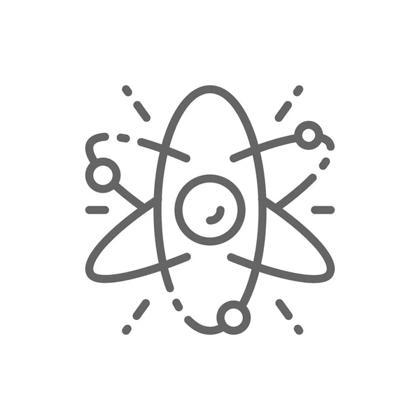 Átomo, molécula, ícone da linha científica. Isolado sobre fundo branco —  Vetores de Stock