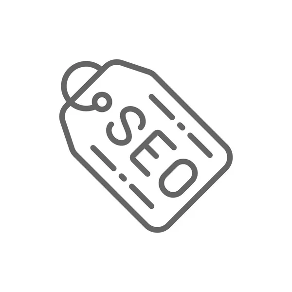 Étiquette Seo, offre pour les clients, icône de ligne d'étiquette . — Image vectorielle