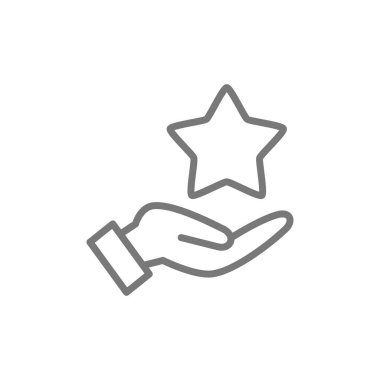 El yıldız tutar, geri bildirim hattı simgesi.