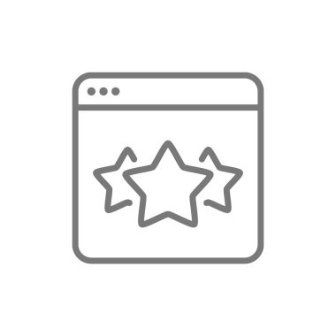 Tarayıcıda Yıldızlar, en iyi seçim web sitesi, geri bildirim hattı simgesi.
