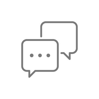 Sohbet, sms, yorum, konuşma kabarcıkları satır simgesi.