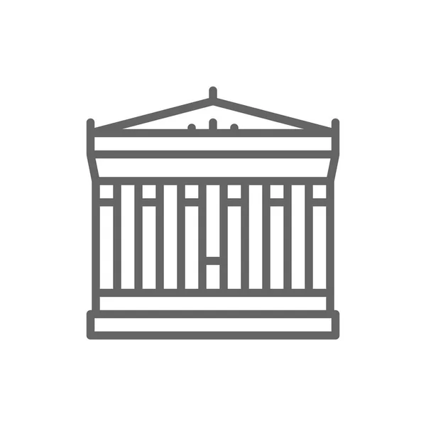 Acrópole de Atenas, Grécia, ícone de linha de referência . —  Vetores de Stock