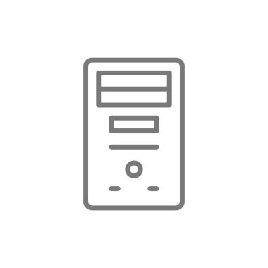 Sistem ünitesi, bilgisayar kılıfı, konsol çizgisi simgesi.