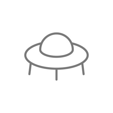 Ufo, uzay gemisi çizgi simgesi.