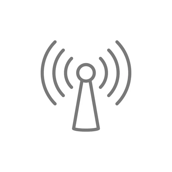 Tour Wifi, icône de ligne d'antenne . — Image vectorielle
