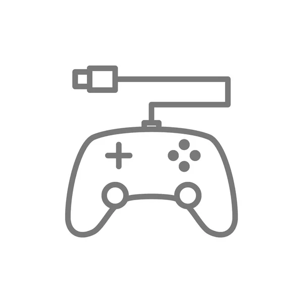 Gamepad, icona della linea di controllo console . — Vettoriale Stock