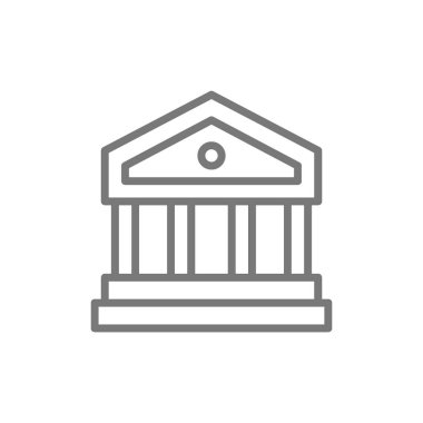 Adalet mahkemesi veya banka bina satırı simgesi.