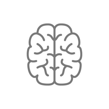 Beyin, zihin, zeka çizgisi simgesi.