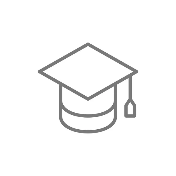 Capa de formatura, ícone da linha de educação . — Vetor de Stock