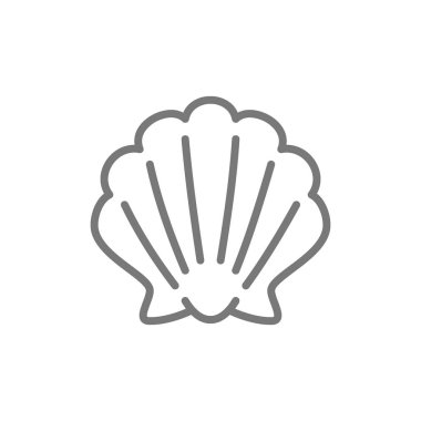 Kabuk, deniz kabuğu çizgi simgesi.