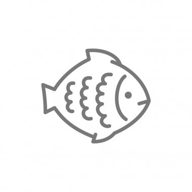 Pisi balığı, balık, su hayvanı hattı simgesi.