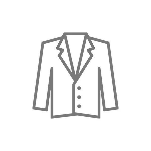 Esmoquin, chaqueta, icono de la línea de abrigo . — Vector de stock