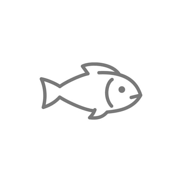 Icono de línea de peces, animales acuáticos . — Archivo Imágenes Vectoriales