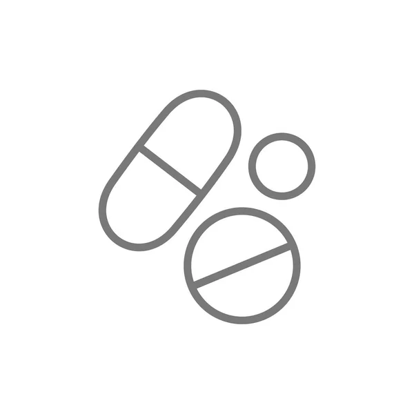 Medizinische Pillen, Gesundheitstablette, Medikamentenleitungssymbol. — Stockvektor
