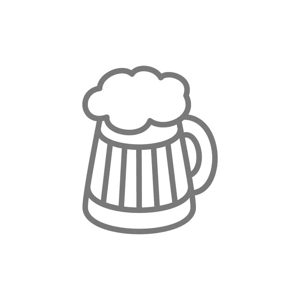 Icône ligne de tasse de bière. — Image vectorielle