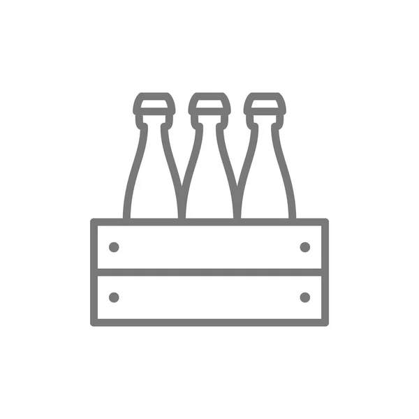 Csomag sörösüveg vonal ikon. — Stock Vector
