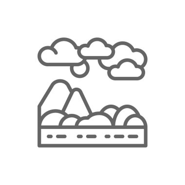 Dağlar ve tepeler manzara hattı simgesi.