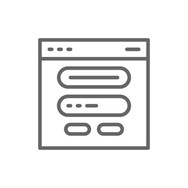 Tarayıcı penceresi, web sitesi ve site satırı simgesi.