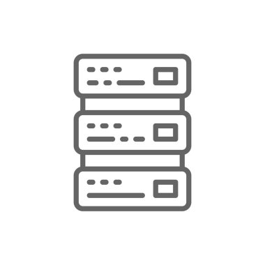 Ağ barındırma, sunucu ve teknoloji hattı simgesi.