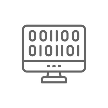 Web geliştirme, kodlama çizgisi simgesi.