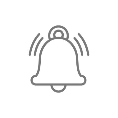 Bildirim zili, alarm, servis handbell hattı simgesi.