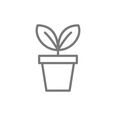 Saksıda çiçek, saksı çizgisi simgesi.