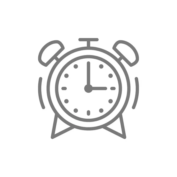 Icône de ligne d'horloge d'alarme. — Image vectorielle