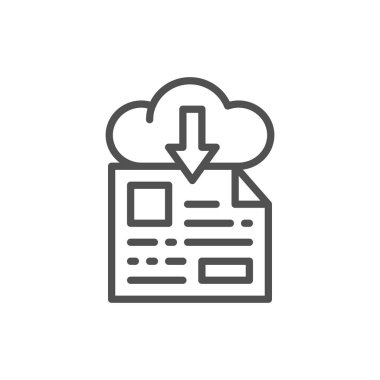 Çevrimiçi dosya depolama, indirme satırı simgesi.