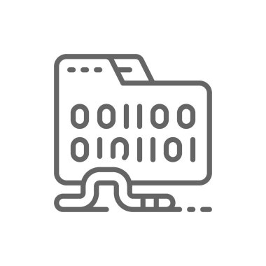 Klasör virüsü, bilgisayar solucanı satırı simgesi.