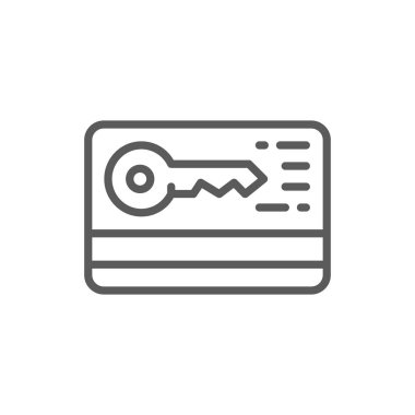 Güvenlik anahtar satırı simgesine sahip kredi kartı.